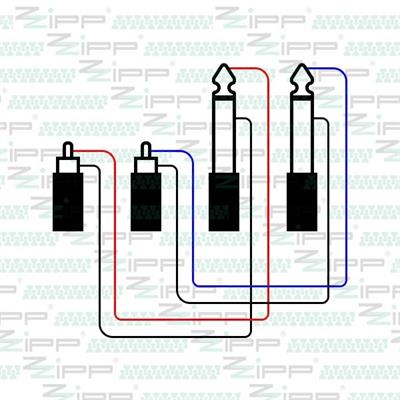 CAVO AUDIO 2SP.RCA/2 SP. 6.3MONO    PROF. 3mt