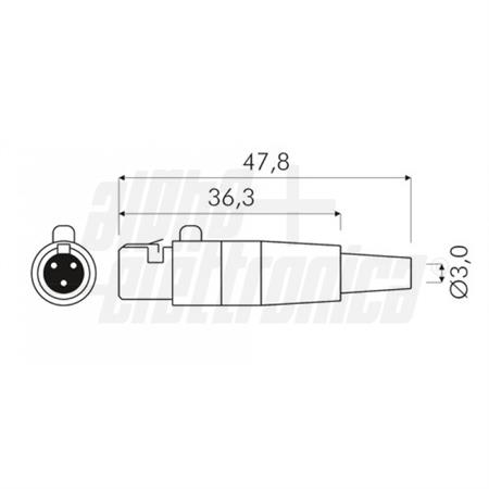 PRESA XLR 3 POLI MINI VOLANTE