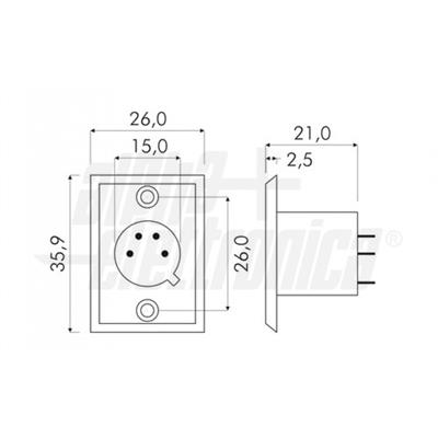 SPINA PANNELLO 4 POLI XLR