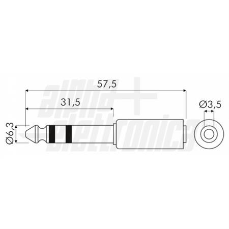 ADATTATORE SPINA 6.3ST/PRESA 3.5ST