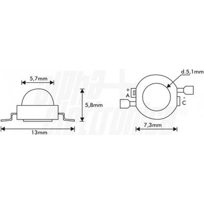 LED DI POTENZA 1W 350mA B/FREDDO