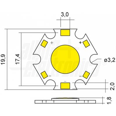 LED DI POTENZA 5W 350mA CS B/FREDDO 15.5v