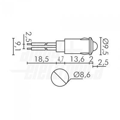 SEGNALATORE LED 12V ROSSO