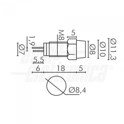 SEGNALATORE LED 12V ROSSO CORPO     PLASTICO