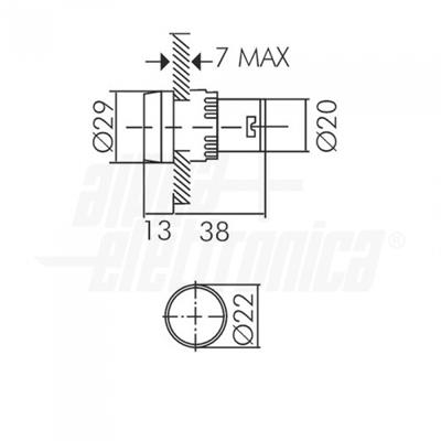 SEGNALATORE ROSSO 12V 22mm