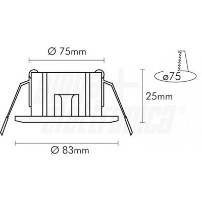 SUPPORTO X FARETTO LED LUCIDO GU5.3 C/CAVO ORIENTABILE