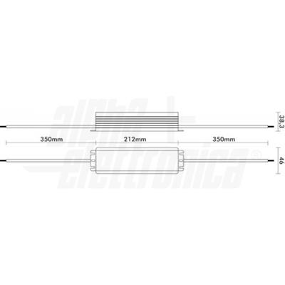 ALIMENTATORE X LED 24V 100W  IP67 212 x 46 x 38.3mm METALLICO