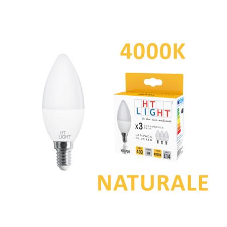 KIT 3 OLIVA LED 5W E14 4000K