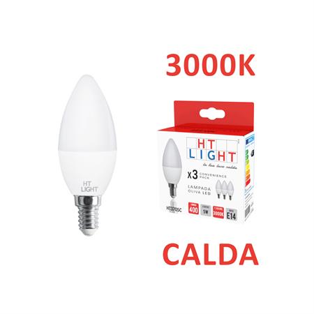 KIT 3 OLIVA LED 5W E14 3000K