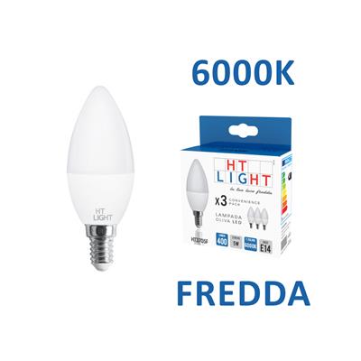 KIT 3 OLIVA LED 5W E14 6000K